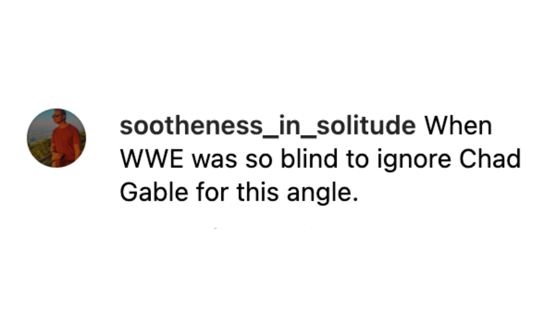 A wrestling fan notes that Chad Gable should have been named Angle's son.